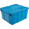 Monoflo International Global Industrial„¢ Plastic Attached Lid Shipping & Storage Container 23-3/4x19-1/4x12-1/2 Blue DC2420-12BLUE